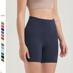 L-934 pantalones cortos de yoga para mujeres, pantalones de fitness de fitness de treinta europeo y americano de alta cintura