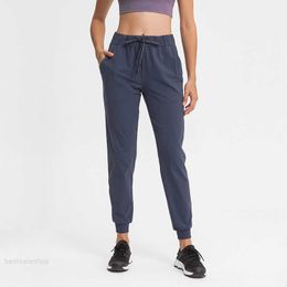 L-96 Classic Joggers Drawcord Easy Fit Yoga Pants con bolsillo que absorbe el sudor para Fitness Dancing Sweatpants Running Track Pants Top transpirable