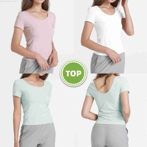 L-F Workout Shirts Mouw Sexy Yoga Tops Activewear V-hals T-shirts voor Dames Hardlopen Fitness Sport Korte Tees Droog Fit9X6R