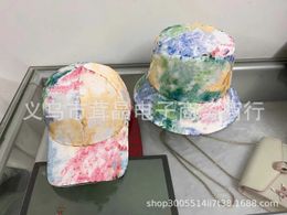 L Accueil L Lettre Tie Dye Hat Fashion Net Red Ins Duck Tongue de Duck Chatte Suncreen Baseball Cap