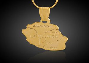 L ile de la Carte de la réunion Copper En laiton pendentif 18K Gold Stated Charms Making Collier suspendu Bijoux Special Promotion 9169528