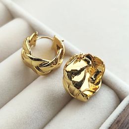 L luxe merk Cirkel ontwerper oorbellen vrouwen 18K goud retro vintage ronde ronde weven holle 2024 lente zomer nieuwste aankomst aretes brincos oorr earringen sieraden sieraden