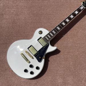 Guitare électrique personnalisée L P, touche en palissandre, pickguard noir, quincaillerie dorée, livraison gratuite