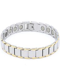 L Bracelet en acier inoxydable IP 18K couleur or bracelets 4 en 1 éléments énergétiques bracelet magnétique bracelets de soins de santé Simple fashi3695206