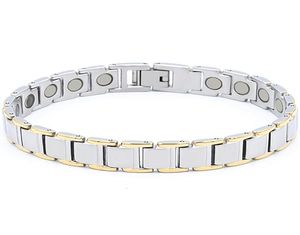 L Bracelet en acier inoxydable IP 18K couleur or bracelets 4 en 1 éléments énergétiques bracelet magnétique bracelets de soins de santé Simple fashi7634344