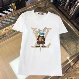 L V 3D Imprimer lapin chemise amant coton hip hop T-shirts pour hommes Summerclassic Designer T-shirt Casual Homme Femmes T-shirts Lettres Manches courtes Top Luxe grande taille vieille fleur