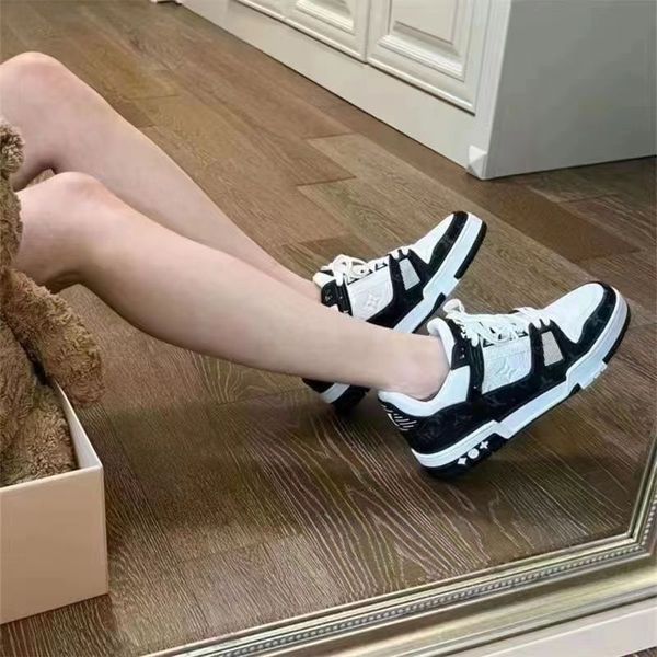 L V Casual G 1977 Boot Shoe Femmes 3D Old Flowertravel Le cuir en cuir sneak-up Cow Hide Fashion Flat Original Running Trainers Letters Men Shoe Platform Plateforme Gym Sneaker