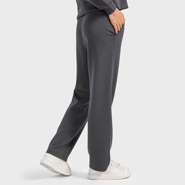 L-w016 Pantalon de survêtement de banlieue en coton à jambe droite coupe ample femmes Joggers printemps automne hiver pantalon de Yoga pantalon de formation super doux et chaud