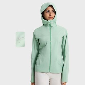 L-w044 Vestes d'extérieur femmes randonnée Camping veste de pluie léger coupe-vent manteau matrice de points réfléchissant à capuche vêtements d'alpinisme