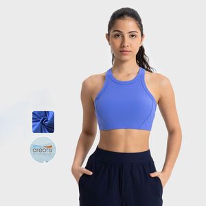 Soutien-gorge de sport côtelé à col haut, avec bonnets amovibles, gilet respirant et Sexy, soutien-gorge de Yoga, dos I, L-w057