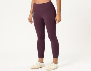 L003 Pantalons de yoga pour femmes Leggings en tissu flexible très élastique Pantalon de yoga léger à sensation nue Vêtements de fitness Marque pour dames L8823718