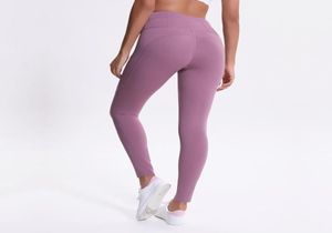 L01 Spandex Alta calidad Nuevas mujeres pantalones de yoga Sólido Negro Deportes Ropa de gimnasio Leggings Elástico Fitness Lady General Medias Pantalones 1567105