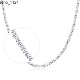 L08 Puur zilver 925 plata hot koop modieuze wit goud grote curb cubaanse link chain Horsewhip ketting voor vrouwen miss sieraden