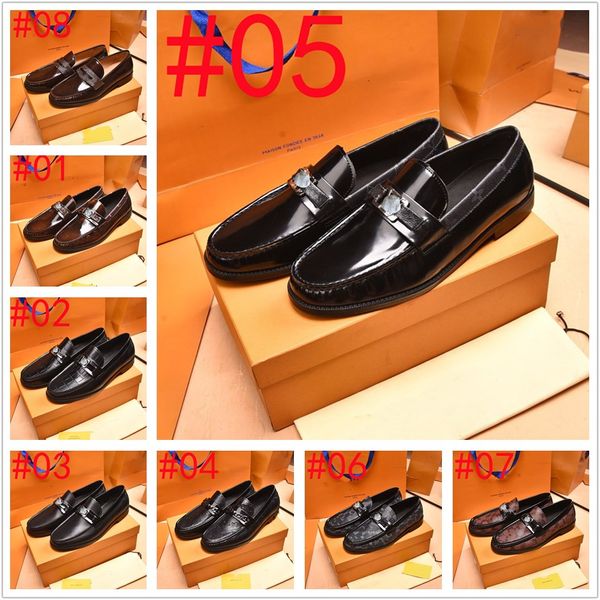 L1 / 22Model Chaussures de marque de luxe Men Fashion Mocasins Softs Men Locs de haute qualité Chaussures en cuir