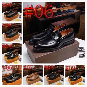 L1/31Model Nieuwe zwarte loafers Men Slip-on schoenen Round Toe Fashion Mens Designer Jurk Wedding voor maat 38-45