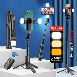 L12D Draadloze Selfie Stick Statief Stand Opvouwbare Monopod voor Gopro Actie Camera Smartphones Balans Steady Schieten Living