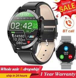 L13 Business Smart Watch Men Men Bluetooth Oproep IP68 Waterdichte ECG Druk Hartslag Hartslag Fitness Tracker Sports SmartWatch5685778