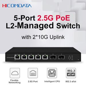 HICOMDATA L2- Beheerde 2-poorts 10G uplink SFP 5-poorts 2,5G Rj45 PoE Ethernet-switch Gibabit 2,5G 5/8-poorts PoE IEEE802.3af/at netwerkswitch