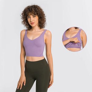 L2054B Tanktop Klassieke sportbeha Schokbestendige gymkleding Lichte ondersteuning Yogabeha Fitness Hardlopen Workout Beha U-rug Sexy vest met verwijderbare cups