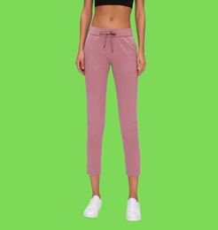 L21 Yogabroek voor dames, elastisch, huidvriendelijke outfit Trekkoord in de taille Sport en vrije tijd Zweetafvoerend Recht been voor fitness Joggers9553922