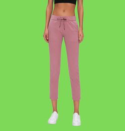 L21 Yogabroek voor dames, elastisch, huidvriendelijke outfit Trekkoord in de taille Sport en vrije tijd Zweetafvoerend Recht been voor fitness Joggers1915333