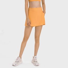 L228 Mid-Rise Side-Slit Tennis Rok Water gekoelde stof Vrouwen tennis shorts Cool Sports korte rokken Korte rokken