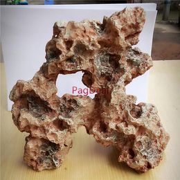 L24cm * W12 * H24cm Aquarium Fish Tank Decoration Riscing Rockery Rock Rock Cachement Cave Tree Ornement aquatique Ornement grand 240401