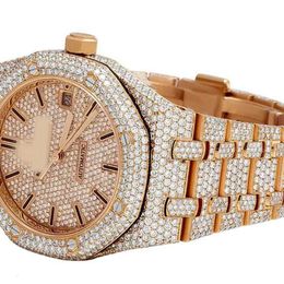 L27P Topmerk Custom Dign Men Woman Luxury Hand Set Iced Diamond Moissanite Watch