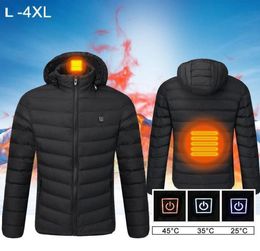 L4XL vestes chauffantes manteau chauffant extérieur USB batterie électrique manches longues manteau chauffant Intelligent vêtements de réchauffement d'hiver 3502758