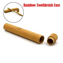 # L5 étui de voyage écologique fait à la main 21 cm Tube de brosse à dents en bambou emballage de voyage Portable Tube en bambou naturel pour brosse à dents 235V