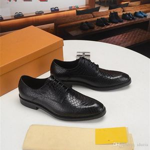 L5 Men Oxfords Business Shoes Black Brown Cutout Bloem Echt lederen veter flats klassieke heren Loafers trouwschoenen voor mannen 3845