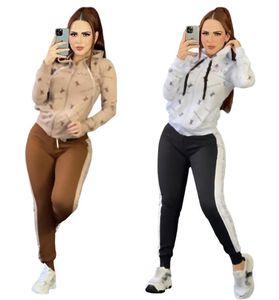 L6066 deux pièces ensemble survêtement femmes designer survêtement femmes cardigan à capuche pantalons de survêtement joggers