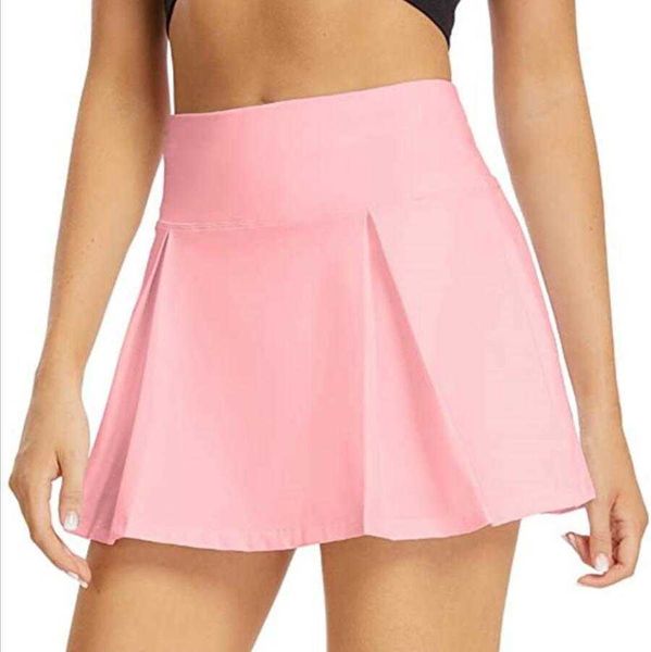 L7855 Yoga plissé du genou au-dessus de la longueur des shorts de poche à l'intérieur de Biker Biker Golf Badminton plage de sport Fiess Sports Jupe de gymnase Vente chaude