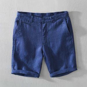 L8216 Summer Beach Shorts pour hommes lin Cascated Straight Capri