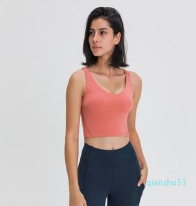 L89 Tank Women Yoga Bra Shirts Sports Vest Fitness Tops Sexy Underwear Solid Color Lady Tops met verwijderbare bekers Yoga Sports beha 5373511