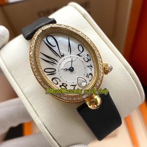 L8F Best-versie Gold Case Pearl Shell Dial Iced Out Diamond Bezel 8918BA / 58/864 / D00D CAL.537 / 3 Automatische Womens Watc 8918 Dameshorloges