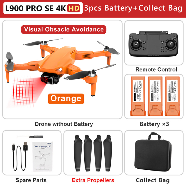 L900 PRO SE 4K HD Dual Camera Drone for Adult Visual Obstacle Avoidance Brushless Motor GPS 5G WIFI RC Dron Professional FPV Quadcopter