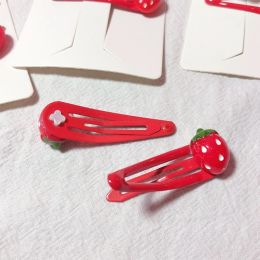 L93F Hair Clips 3D Strawberry Hairspins Mooie Bronettes Fruithars zijclip