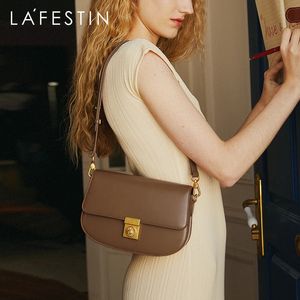 LA FESTIN dames à la mode haut de gamme Simple sac de selle à la mode en cuir épaule messager sac à main de haute qualité marque 240326