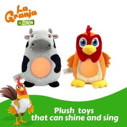 La Granja de Zenon 22cm Kawaii Plush speelgoed met lichte muziekpop geschikt voor geboren zacht slaapspeelgoed geschikt voor kinderen en baby's om te vullen met dieren 240426