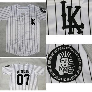 LA LAST KINGS KINGIN Baseball Jersey Double Ed White Expédition des maillots de baseball de haute qualité