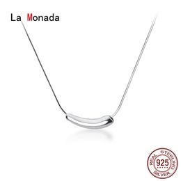 La Monada 925 colliers en argent Sterling pour femmes minimaliste goutte d'eau 925 chaîne en argent collier femmes bijoux coréen femme Q0531