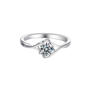 Ring designer ring zilveren verlovingsring ringen liefdesring luxe ring nagelring bruiloft solitaire ring zwarte moissanite ring diamanten ring M05C 5A met geschenkdoos