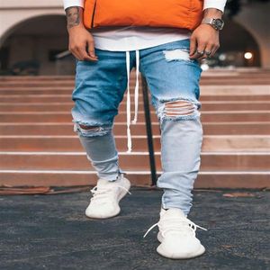 Laamei dégradé couleur déchiré jean hommes Sport décontracté Joggers jean hommes mince moteur Biker Hip Hop fermeture éclair Denim pantalon pantalon 234o