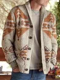 Laamei Winter Casual Trui Mannen Print Kerst Trui Cardigan Warm Mode Cardigan Mannen Sweaters Jasjas 201105