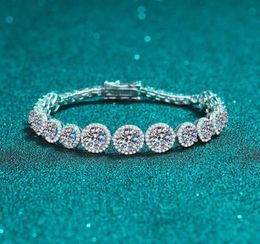 Bracelet de tennis en diamant créé en laboratoire S925 Gifts de bijoux Silvervvs1 pour les femmes 10cttw Gemstone Moisanite Chain Bracelets4043576