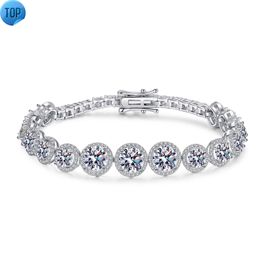 Bracelet en diamant créé en diamant Silt Silt D VVS1 Bijoux Cadeaux pour femmes filles 10cttw Gemstone Moisanite Chain Chain Bracelets Men
