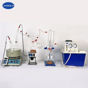 Equipo de suministro de laboratorio ZOIBKD Destilación de trayecto corto de 2L Incluye kit de bombas de vacío