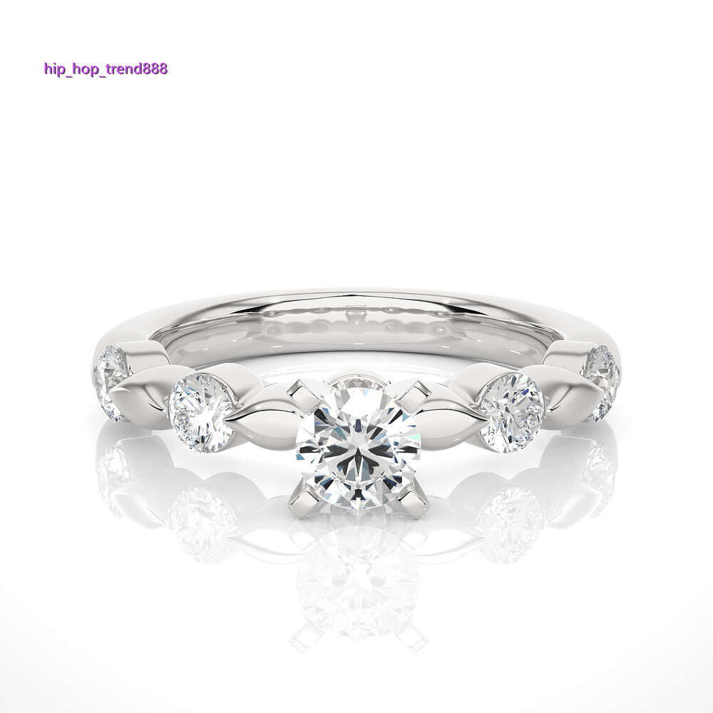 Anel de diamante redondo de corte brilhante com cinco pedras cultivadas em laboratório, anel de ouro 18k de 1,25 quilates para adolescentes meninas joias de diamante CVD