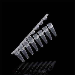 Labs levert 0,1/0,2 ml 8 strip PCR Tube 200pcs Ultra-dunne wand DNase-/RNase-vrij met dekking laboratorium transparante witte centrifuge